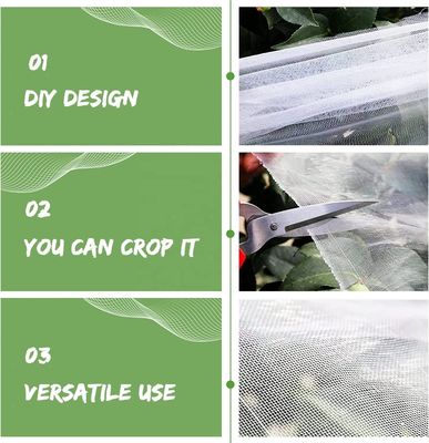 PE Red de protección contra repelentes de insectos HDPE 40 60 80 100 malla Red de insectos agrícolas con diseño plegado y recubierta de fibra de plata