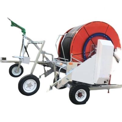 Agricultura Máquina de riego con manguera de viajero con bobina de rociado con material plástico