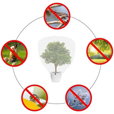 Tipo de plástico HDPE Insecto de barrera de insectos de aves con cuerdas de tira para el cultivo de árboles frutales de protección de cubierta de la bolsa de red en blanco