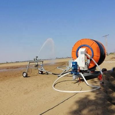 Riego de campo de bobina móvil con rociador de agua de turbina máquina de riego rotativo para el sistema de riego