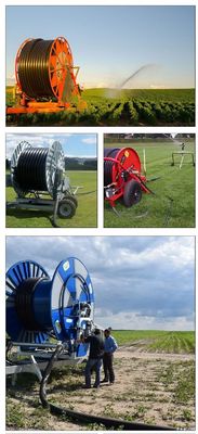Riego por goteo de 75 cm de diámetro Artillería de lluvia de propulsión automática agrícola Sistema de bobinas de manguera de rociador para riego constante
