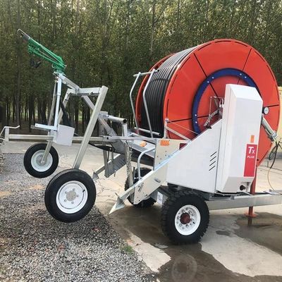 Monitoreo remoto Agrícola pistola de lluvia móvil rociador máquina de ahorro de agua JP90-400 sistema de riego de bobinas de manguera