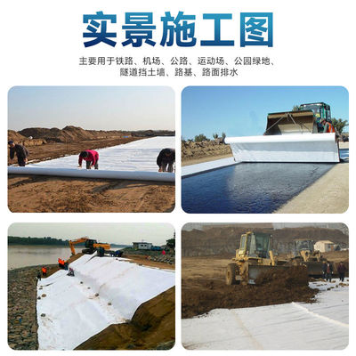 Geotextil no tejido HDPE para la construcción de carreteras y ferrocarriles Blanco Negro Gris colores personalizables