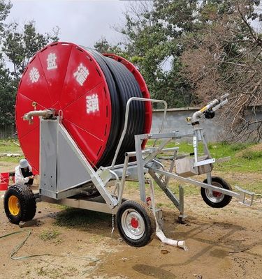 Máquina de riego de riego de manguera de bobina durable para riego de viajes agrícolas con pistola de riego de gran impacto
