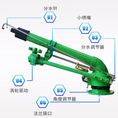 Arma de rociado automática de largo alcance 50 Turbo Vortex Spray Gun para rociador agrícola