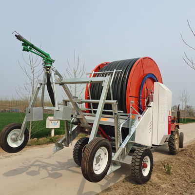Máquina de riego sistema de bobina de manguera de rociador de manguera para el riego de manguera de manguera en la agricultura