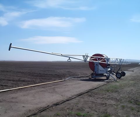 Diámetro 2360 cm Agricultura Viaje Rueda de agua móvil Gran cañón de lluvia manguera bobina rociador Sistema de riego con boom