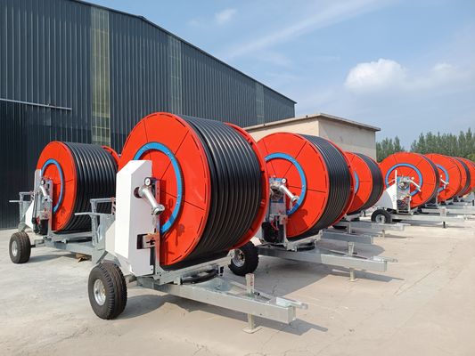 Metal Agricultura Hidráulica Automática de Propulsión Autónoma Turbina de Agua Máquina de riego de manguera de bobina para sistema agrícola