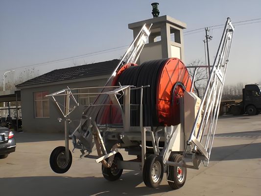 Sistema de empuje de truss para la irrigación agrícola en las granjas manguera bobina pistola de lluvia rociador