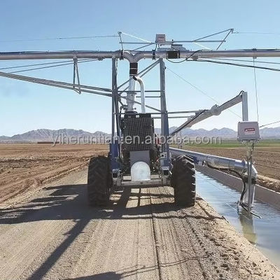 2024 Vendedor caliente Riego automático de granja lineal lateral para jardín Dos y cuatro ruedas Monitoreo remoto de ahorro de agua