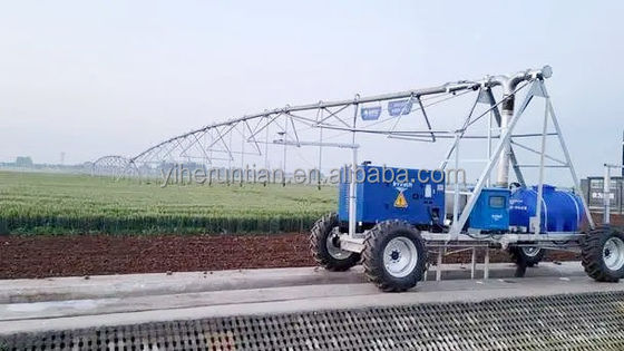 3800 KG Agricultura Automático lateral lineal mover Sistema de riego de jardín de dos / cuatro ruedas versión para beneficiar a su granja