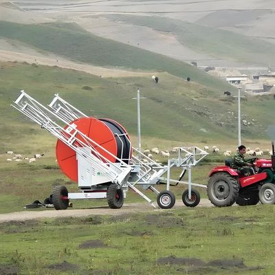 2024 Feria de la Agricultura Máquina de riego viajera con bobina de rociador de manguera OEM de la planta de fabricación de metales