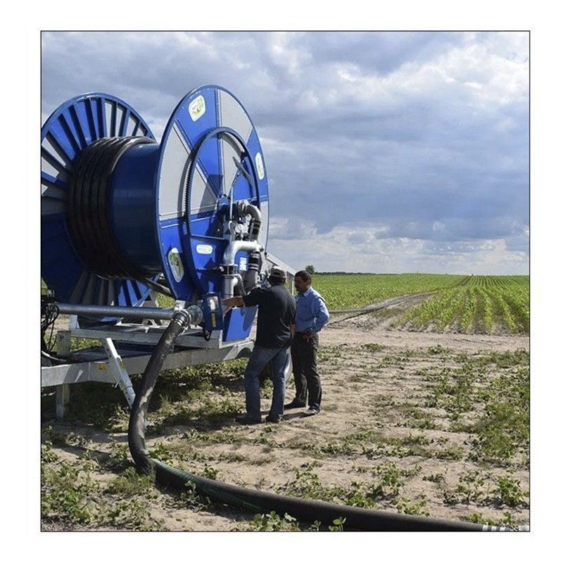 Riego por goteo de 75 cm de diámetro Artillería de lluvia de propulsión automática agrícola Sistema de bobinas de manguera de rociador para riego constante