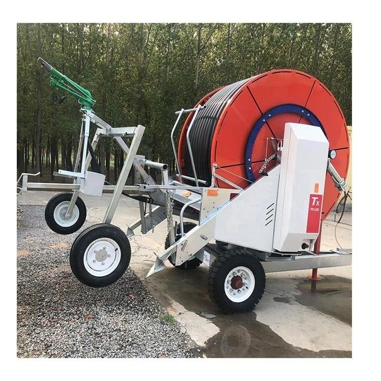 Sistema de riego de viaje Agricultura Conservación del agua con 90-300tx bobina de manguera e irrigador de viaje