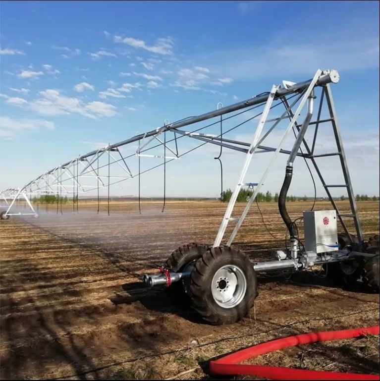 Gran granja avanzada digital de metal lineal movimiento sistema de riego componentes principales con motor y caja de engranajes 2354 pulgadas de diámetro