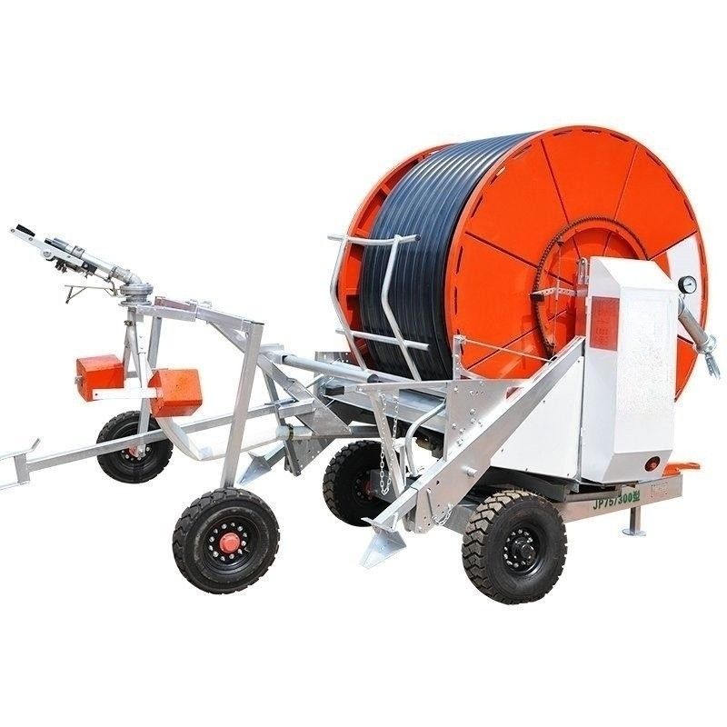 Irrigador de viaje agrícola duradero para la máquina de irrigación con bobina de manguera dura en planta de fabricación